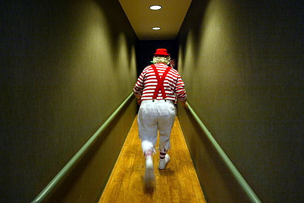 clown walking away clown walking away